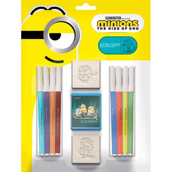 Multiprint Pečiatkový set – 2 pečiatky + 8 fixiek – Minions