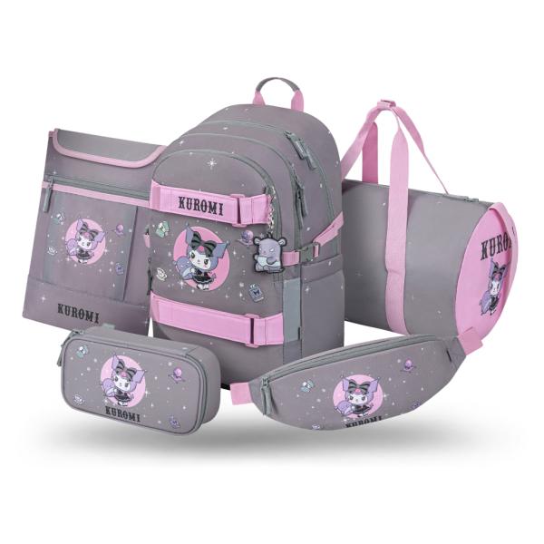 BAAGL SADA 5 Skate Kuromi Grey: batoh, peračník, športová taška, ľadvinka, obal na noteboo