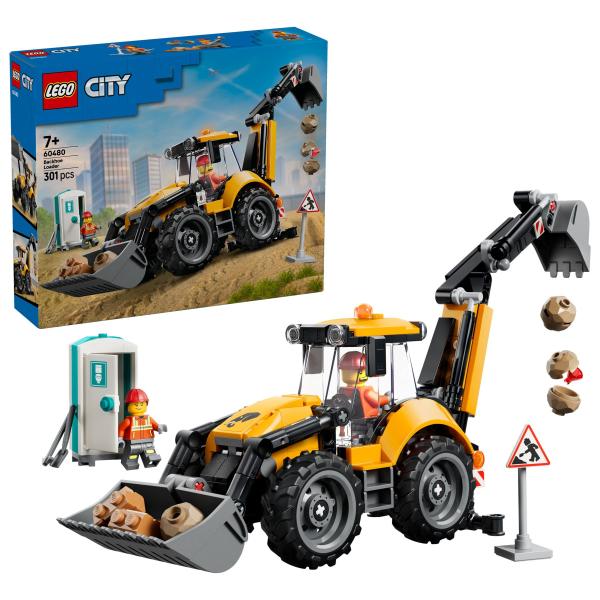 LEGO® City 60480 Žlutý nakladač s rýpadlem