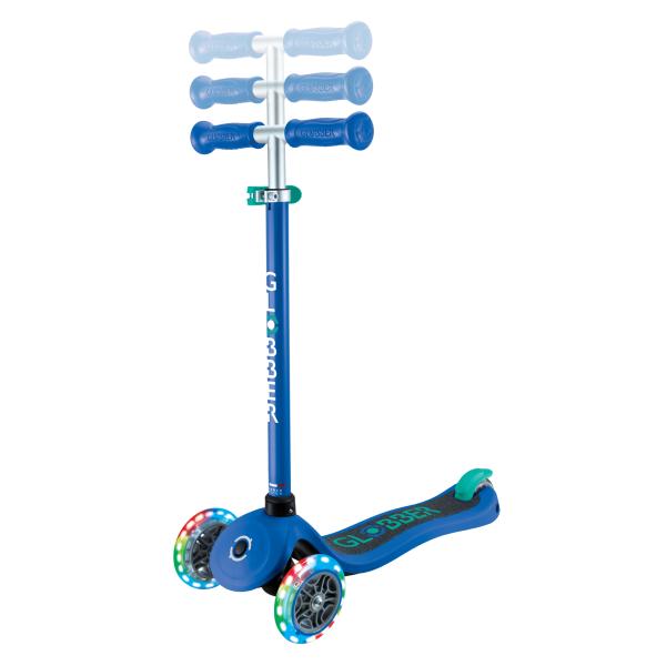 Globber dětská tříkolová koloběžka - Primo Lights V2 - Svítící Kolečka - Navy Blue (obrázek 5)