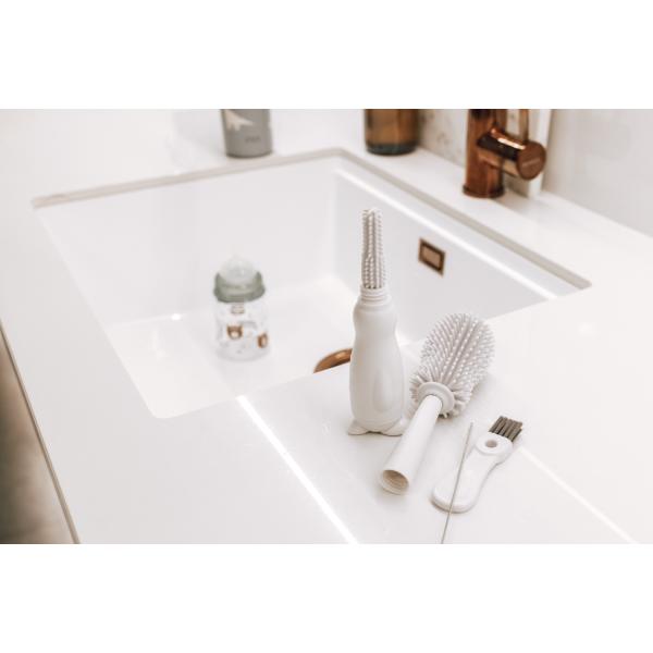 Silikonový kartáč na dětské lahve 3v1, Light Grey