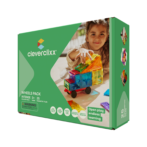 Cleverclixx Magnetická stavebnice Wheels Pack Intense – 25 ks