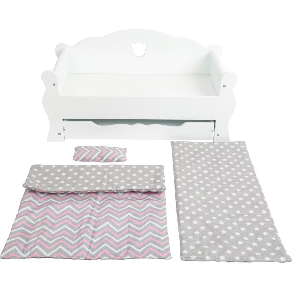 Small Foot Dřevěná postýlka pro panenku bílá (obrázek 5)