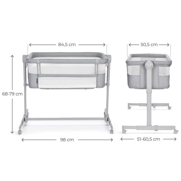 KINDERKRAFT Postýlka dětská polohovatelná Nestee Up2 Full Light Grey (obrázek 8)