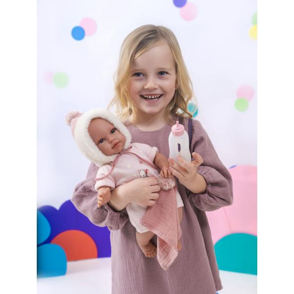 Llorens 63802 NEW BORN - realistická panenka miminko se zvuky a měkkým látkovým tělem (obrázek 9)