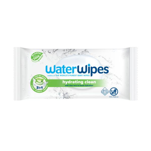 12x WATERWIPES Ubrousky vlhčené Hydrating clean bez obsahu plastů 60 ks ( 720 ks )