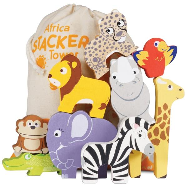 Le Toy Van Petilou Skládací věž Afrika 9 ks