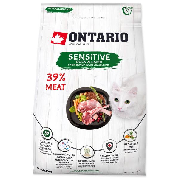 Krmivo Ontario Cat sensitive/Derma 0,4kg (obrázek 3)