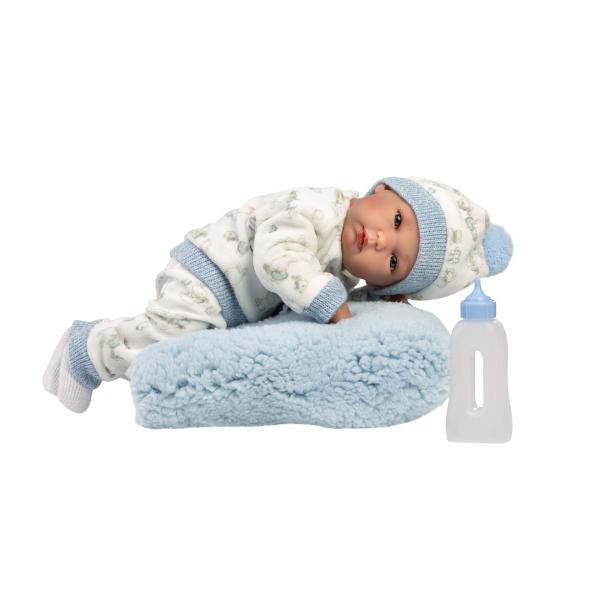 Llorens 63509 NEW BORN CHLAPEČEK - realistická panenka miminko s celovinylovým tělem (obrázek 3)