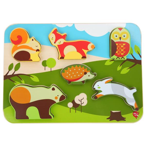 Lucy & Leo 225 Lesní zvířátka -Dřevěné vkládací puzzle 7 dílů (obrázek 4)