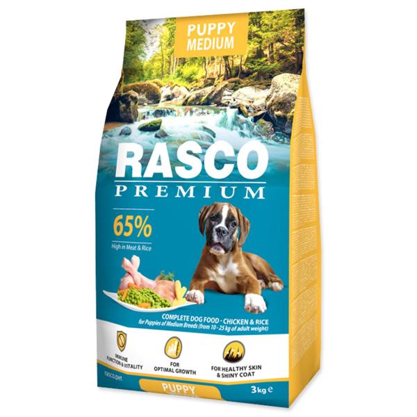 Krmivo Rasco Premium Puppy Medium kuře s rýží 3kg