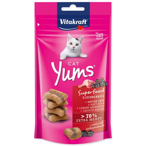 Pochoutka Vitakraft Cat Yums Superfood kachna s bezem 40g
