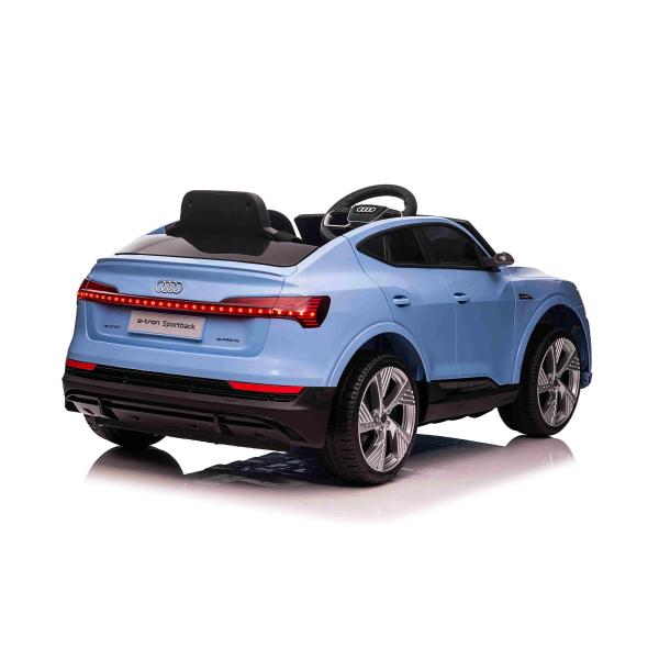 Elektrické autíčko Audi E-tron Sportback 12V, modré, široké jednomístné sedadlo
