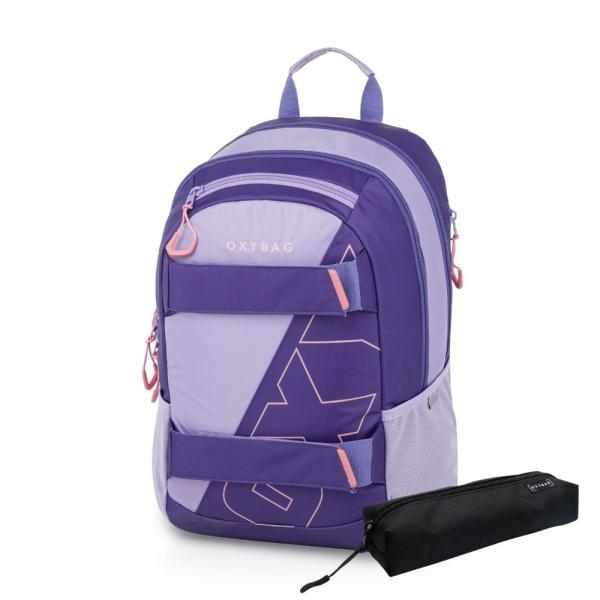 Študentský batoh + etue OXY Sport Half violet