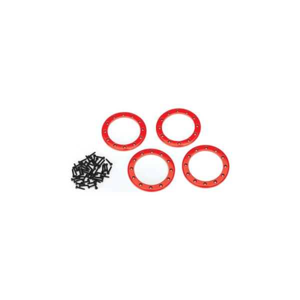 Traxxas hliníkový beadlock krúžok 2.2" červený (4)