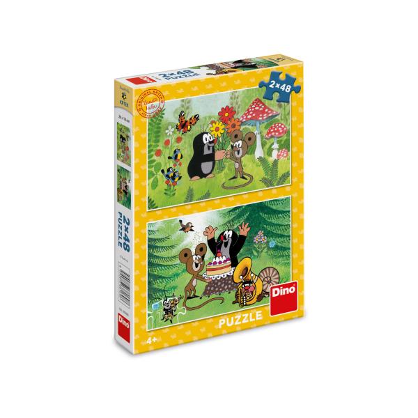 Puzzle Krtek: Oslava 2×48 dílků