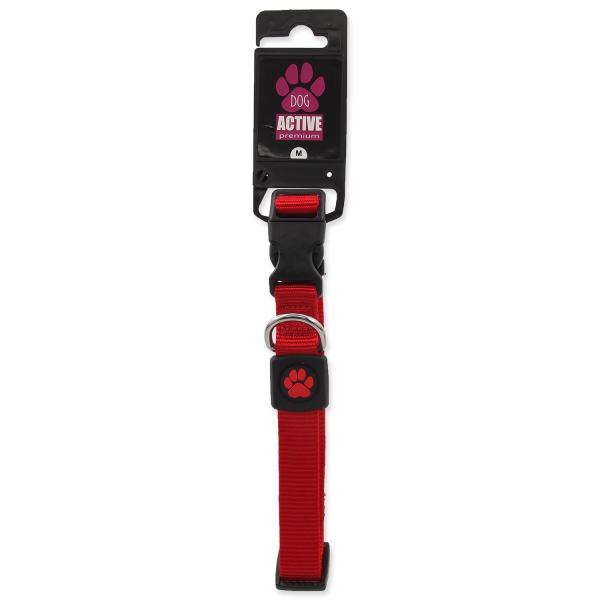 Obojek Active Dog Premium M červený 2×34-49cm