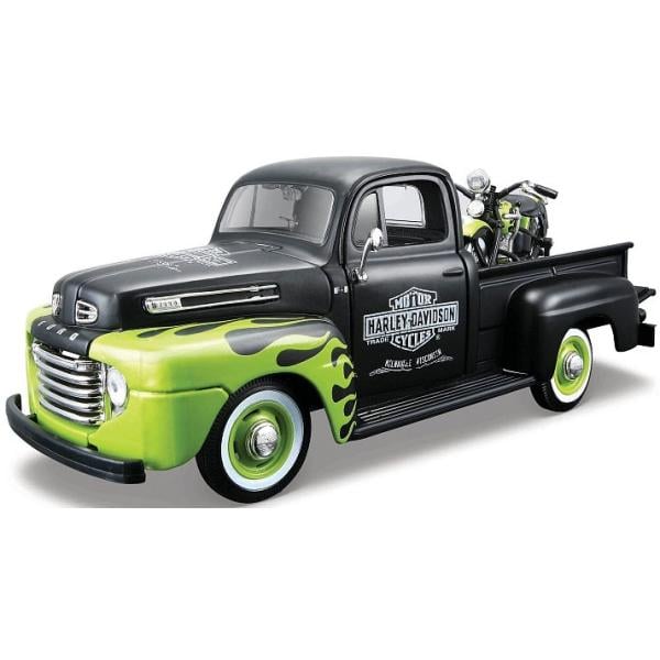 Maisto - Harley-Davidson Custom, 1948 Ford F-1 Pickup + 1948 FL Panhead, 1:24