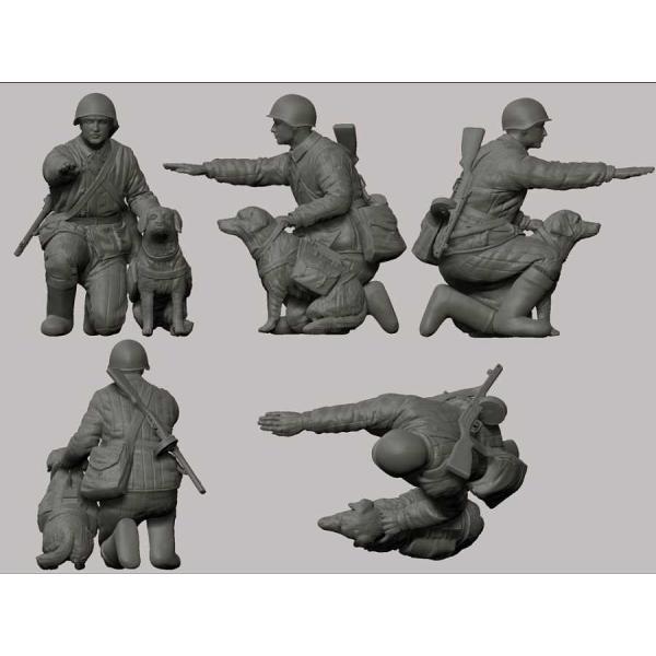 Model Kit figurky 3611 – Sovětští lovci tanků se psy (1:35)