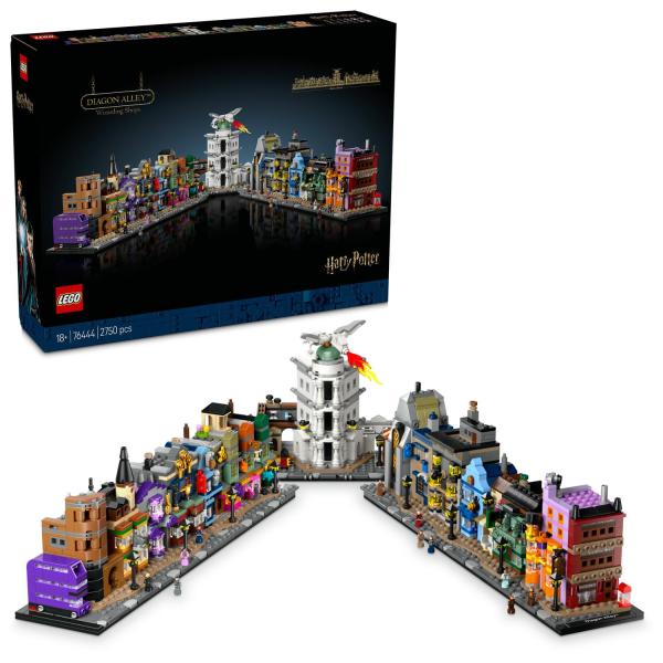 LEGO Harry Potter Tiendas Mágicas del Callejón Diagon Maqueta para Adultos y 12 Micro Figuras de Colección, Autobús Noctámbulo, Regalo para Mujeres y Hombres, Decoración Dormitorio, Set de Magia 76444-image