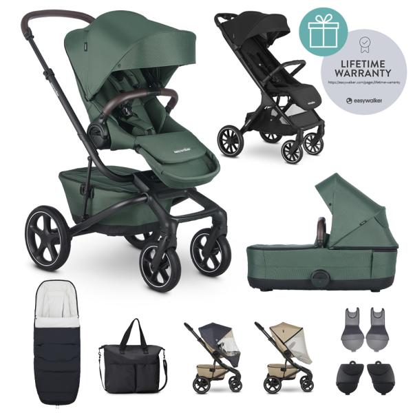 EASYWALKER Kočík kombinovaný Jimmey Pine Green XXL RWS + Jackey XL Shadow Black