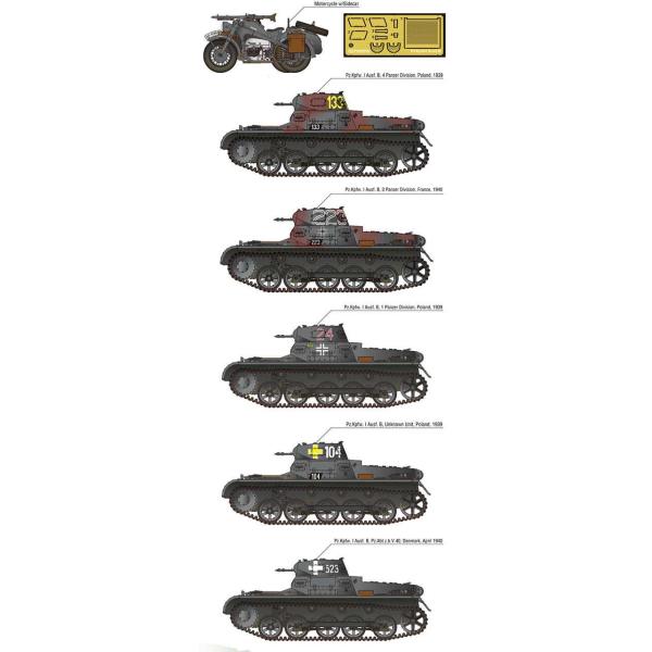 Model Kit vojenský 13556 – Německý Panzer I Ausf.B & Motocykl (1:35)