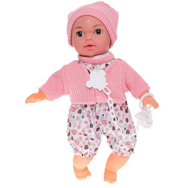 Bábätko 30 cm žmúriace mäkké telo na batérie 12 zvukov s cumlíkom