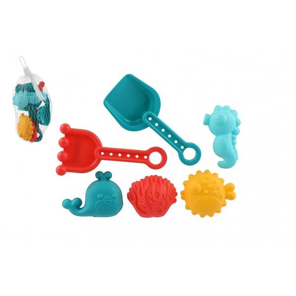 Súprava na piesok plast lopatka,hrabičky,formičky 4ks