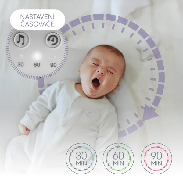 Přenosný připínací modul se světlem LED, bílým šumem a zvuky, White (obrázek 5)
