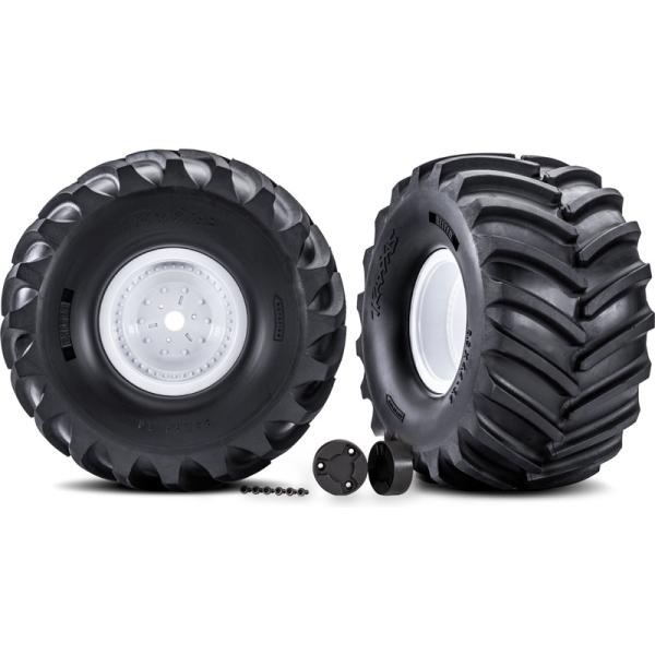 Traxxas kolo, disk bílý, pneu Terra Groove (pair)