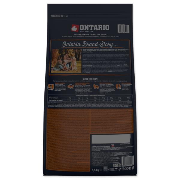 Krmivo Ontario Mini & Medium Weight Control Turkey & Brown Rice 6,5kg (obrázek 9)