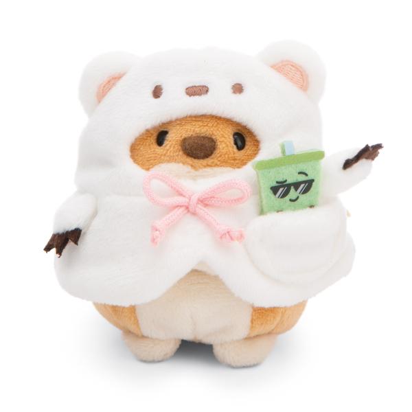 NICI plyš MyMochi Pejsek Hiro 8cm v kostýmu ledního medvěda a bubble tea, set dárková krabička
