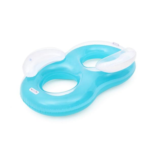 Bestway Nafukovací dvojitý kruh s madlami modrý - 188x117 cm
