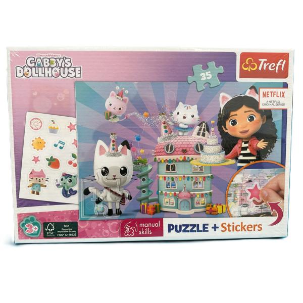 Trefl Puzzle 35 + samolepky - Gabby's Dollhouse