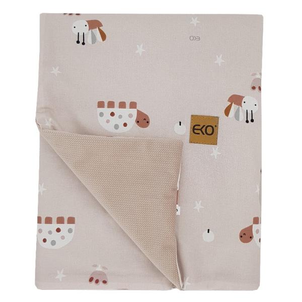 EKO Deka bavlněná s podšívkou VELVET Bees Beige 100×80 cm