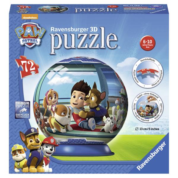 Lábkova Patrola puzzleball; 3D, 72 dílků