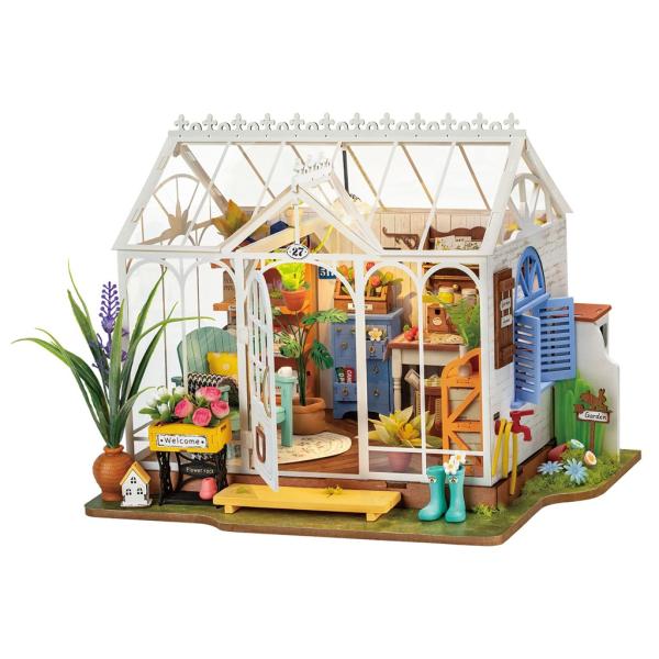 Rolife Dreamy Garden House Casa In Legno Fai Da Te In Miniatura, 296 Pezzi, Montaggio 4H, 19,0 X 9,2 X 11,5 Cm, Non Verniciato, Stile Tradizionale, Tema Natura, Soggetto Giardino, Tutte Le Stagioni-image