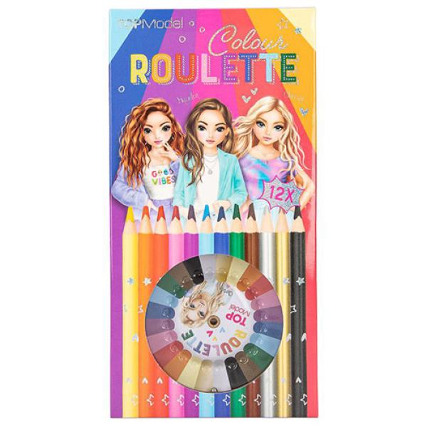 Top Model Colour Roulette, Farebná ruleta + 12 ks pasteliek