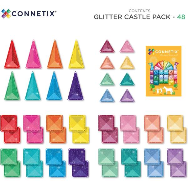 CONNETIX® Glitter Castle Pack magnetická stavebnice 48 ks