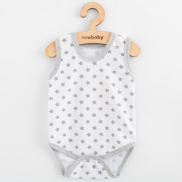 Kojenecké body bez rukávů New Baby Classic II hvězdičky šedé chlapec 80 (9-12 m)