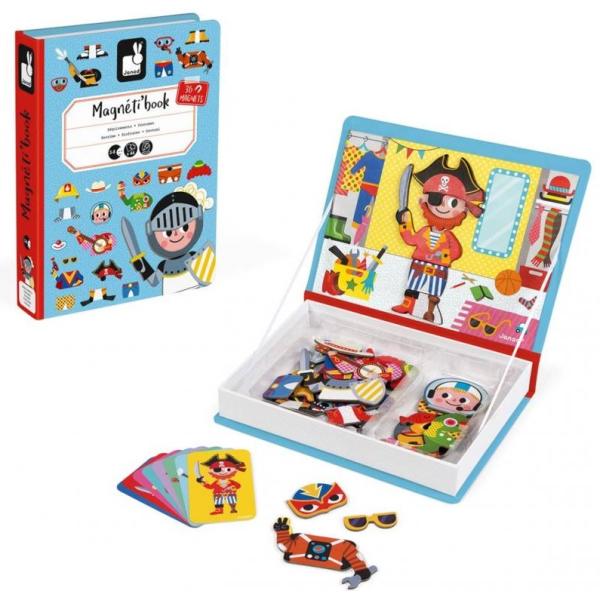 Janod Magnetibook Vestir chicos Libro magnético para niños