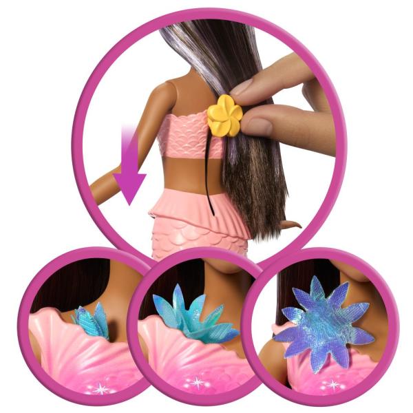 Barbie Kouzelná květinová mořská panna tmavovláska (obrázek 4)
