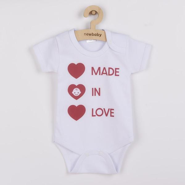 Body s potiskem New Baby MADE IN LOVE 56 (0-3m)