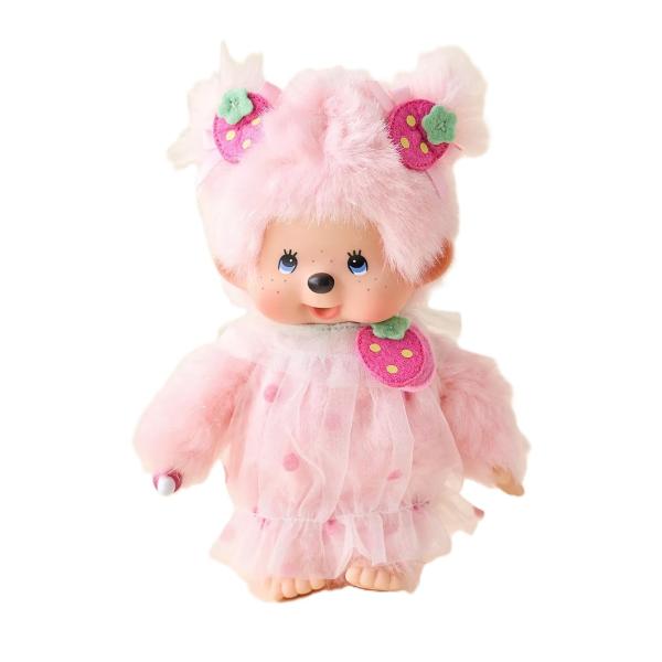 Monchhichi Mončiči dievča ružové Jahoda 20cm