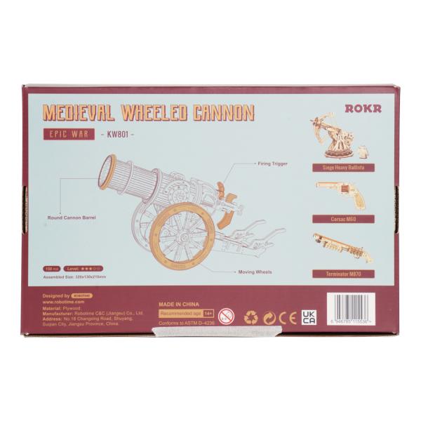 RoboTime 3D dřevěné mechanické puzzle Oblehací kanón (obrázek 5)