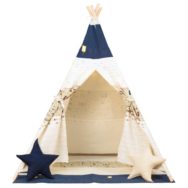 Bino Stan TeePee, béžovo-modrý (obrázek 5)