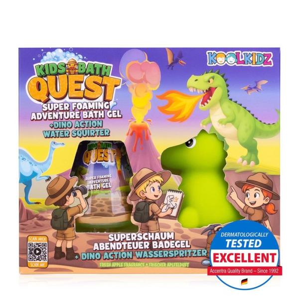 ACCENTRA Sada na kúpanie KOOLKIDZ striekačka dinosaurus a penivý sprchový gél Jablko 60ml