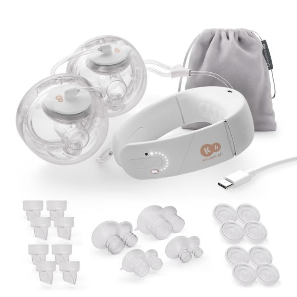 KINDERKRAFT Odsávačka mateřského mléka s funkcí ohřevu krku Double Hands-free Gentlenes (obrázek 8)