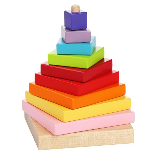 Cubik 13357 Barevná pyramida - dřevěná skládačka 9 dílů (obrázek 3)