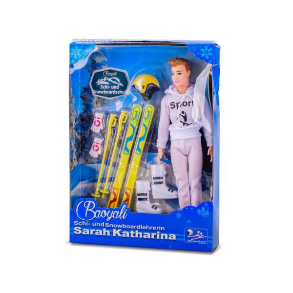 Panáčík lyžiar 29cm s doplnkami - 2 farby